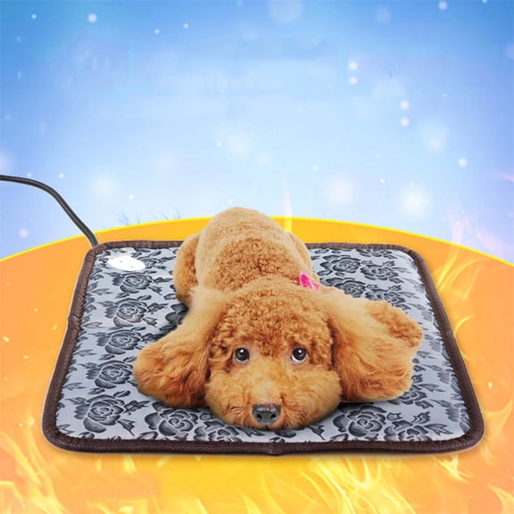 Year of The Horse Pet Heated Blanket US Plug Waterproof Bite-resistant Wear-proof Constant Temperature Adjustable Pet Mat for Dog Cat Indoor Pet Bed Warmer Easter Pet Supply, 17.6in