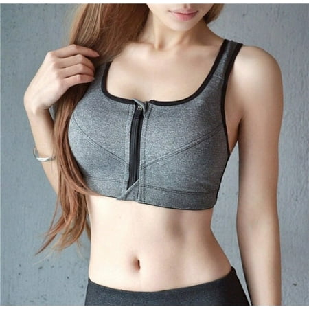 

ANXINDABX Cloud Hide Sports Bra S-XXXXXL Women Underwear Fitness Push Up Front Zipper Yoga Crop Top Bra Athletic Vest Sportswear Plus Size