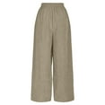thumbnail image 5 of Plebaso Womens Corduroy Wide Leg Pants Elastic Waisted Casual Pants Baggy Palazzo Pants with Pockets, 5 of 6