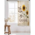 thumbnail image 3 of Sheer Curtains 63 Inch Length, Sunflowers Semi Sheer Curtains Light Filtering Window Treatment, Vintage Bee You Are My Sunshine Beige Privacy Voile Drapes for Living Room Bedroom 52x63 Inch, 3 of 7