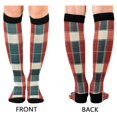 thumbnail image 4 of FORMRS Womens Knee High Socks Casual Long Thick Travel Daily Wear, 1 Pair, Vibrant Red Tartan Pattern, 4 of 6