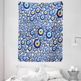 thumbnail image 1 of Evil Eye Tapestry, Traditional Turkish Charm Luck Sign Pattern Vivid Bead Figures Graphic, Wall Hanging for Bedroom Living Room Dorm Decor, 60W X 80L Inches, Blue Orange Yellow, by Ambesonne, 1 of 2