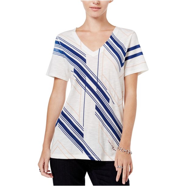 Camiseta gráfica Tommy Hilfiger Estampado Violeta Mujer Blanco XS