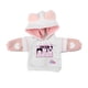 thumbnail image 5 of Ounissouiy Sudadera con capucha de muñeca con cordón, jersey de manga larga de juguete Adorable de dibujos animados con oreja, decoración de blanco rosa 2piezas, 5 of 6
