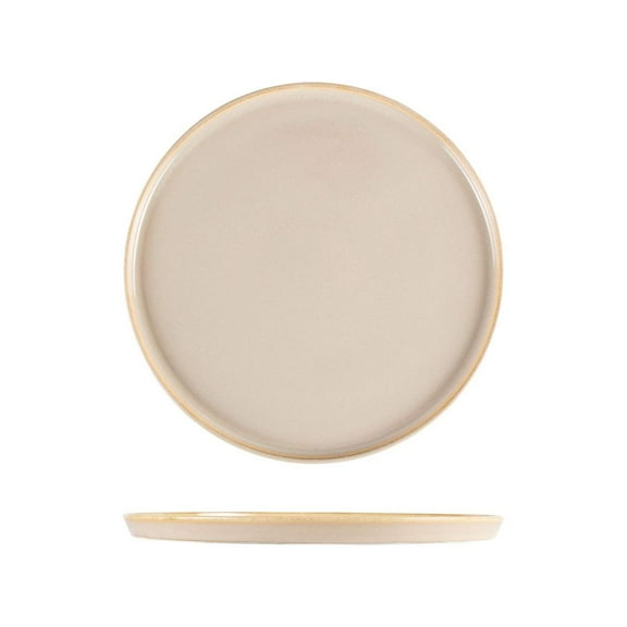 Sand dia.11" Round Beige Porcelain Plate