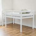 thumbnail image 3 of Tcbosik Low Loft Bed with Ladder, Twin Size Wood Bed Frame with Guardrail for Bedroom, No Box Spring Needed, White, 3 of 7