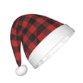 thumbnail image 2 of Balery Red Black Plaid Pattern Santa Hat Christmas Hat Funny Christmas Hat Christmas Knitted Beanie Hat For Kids, 2 of 6