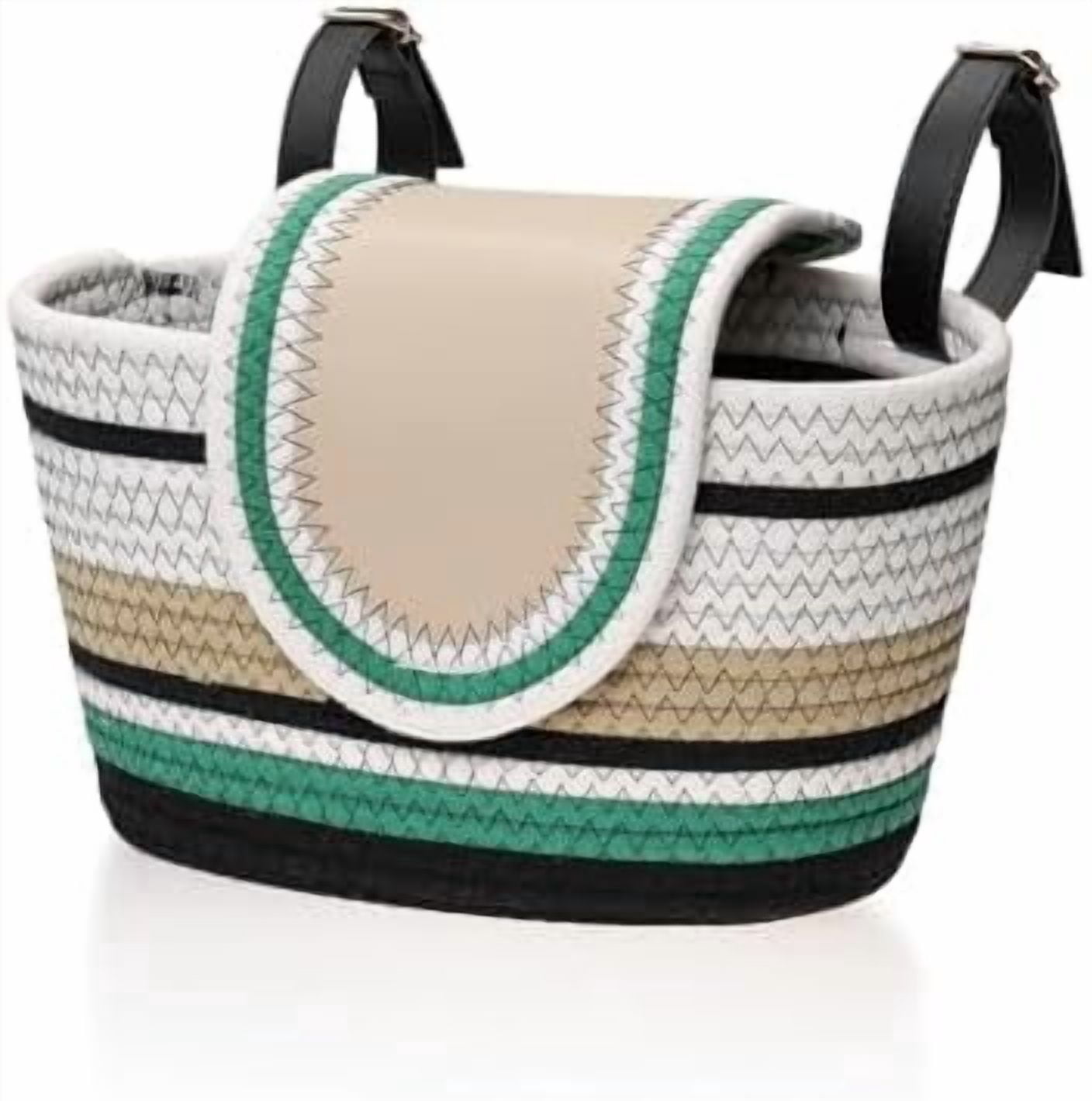 Handmade Bike Basket Front, Woven Bicycle Baskets for Adult Bikes, Rustic Detachable Handlebar Basket with Lid, Adjustable Leather Straps