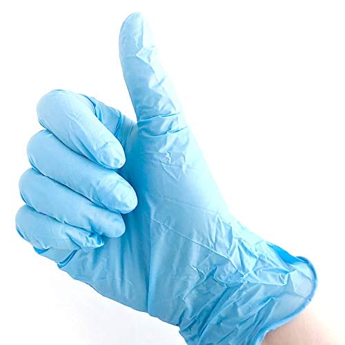Powdered Blue Vinyl Gloves (M). 100 Gloves