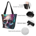 thumbnail image 4 of Fotbe Modern Abstract Colorful Skull B Bolsa de Playa con Estampado, Bolsa de Hombro, Bolsa de Mano Espaciosa, Bolsa de Viaje Ligera, Bolsa de Compras Versátil, 4 of 6