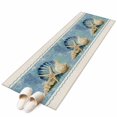 thumbnail image 2 of Summer Ocean Seashell Washable Runner Rugs 2'x6', Blue Sea Shell Starfish Coral Bubble Linen Low Pile Throw Entryway Rug Non-Slip Sturdy Edge Binding Carpet for Indoor Bedside Entrance Bedside, 2 of 9