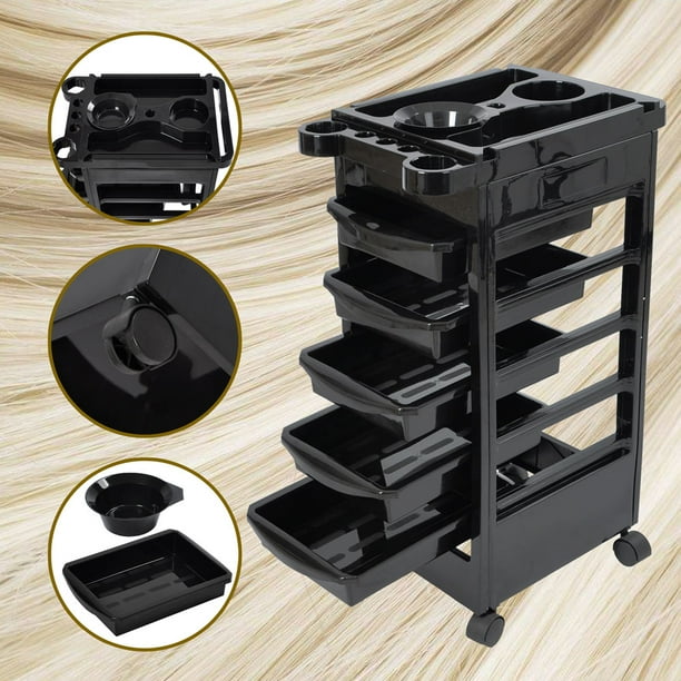 5 Layers Rolling Salon SPA Trolley Storage Cart Coloring Beauty Salon