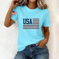 thumbnail image 6 of Levmjia Women's 4th of July T Shirt USA Flag Print Casual Crew Neck Short Sleeve Patriotic Top Loose Fit Summer Tee for American Independence Day, 6 of 6