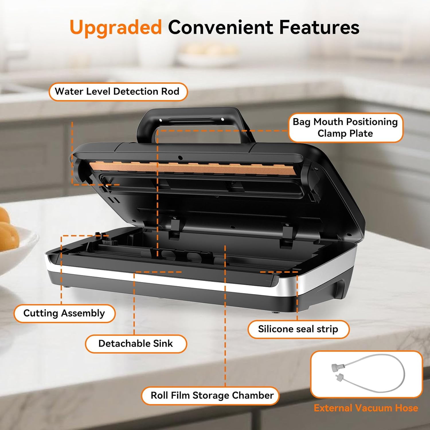 Commercial Grade Vacuum Sealer Machine, 10-in-1 Full Automatic Food Saver with One-Touch Handle for Dry/Moist/Liquid Foods