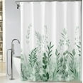 thumbnail image 3 of SHAR Rideau de Douche en Tissu Polyester Vert 180 x 200 cm, Forêt Vierge, Prairie, Plantes Vertes, Effet Aquarelle, Anti-Moisissure, Ourlet Lesté Imperméable, 3 of 5