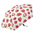 thumbnail image 4 of Strawberries and Cherries Compact Sun Umbrella Windproof Travel Umbrellas for Rain Strong Portable UV Protection, 4 of 8