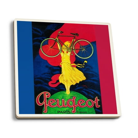 Peugeot Bicycle - Peugeot Bicycle - Vintage Advertisement (Set of 4 Ceramic Coasters - Cork-backed, Absorbent)
