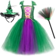 thumbnail image 2 of Disfraz de Hocus Pocus para niños, vestido de tutú para fiesta de carnaval de Halloween, disfraz de bruja Winifred Sanderson verde para niñas, conjunto de ropa elegante, 2 of 5