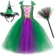 thumbnail image 2 of Disfraz de Hocus Pocus para niños, vestido de tutú para fiesta de carnaval de Halloween, disfraz de bruja Winifred Sanderson verde para niñas, conjunto de ropa elegante, 2 of 5