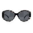 thumbnail image 3 of Polarized Mod Chic Womens Large Round Luxury Fashion Sunglasses [Grey Tortoise - Black], 3 of 6
