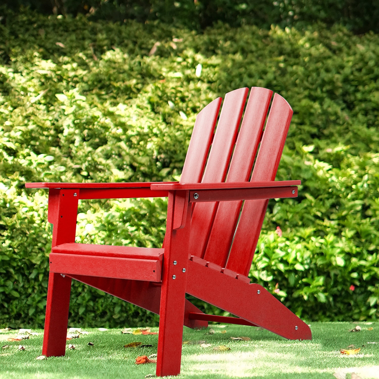 Lacoo Adirondack Chair HDPE Resin Adirondack Chairs, Red