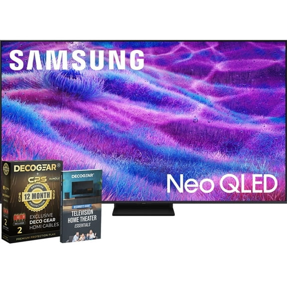 SAMSUNG 55" Neo QLED 4K QN80F Smart TV (2025) Vision AI, Motion Xcelerator 144Hz, HDR10  Bundle with CPS Exclusive 1-Year Protection & Deco Gear Complete Home Theater Beginner's Guidebook