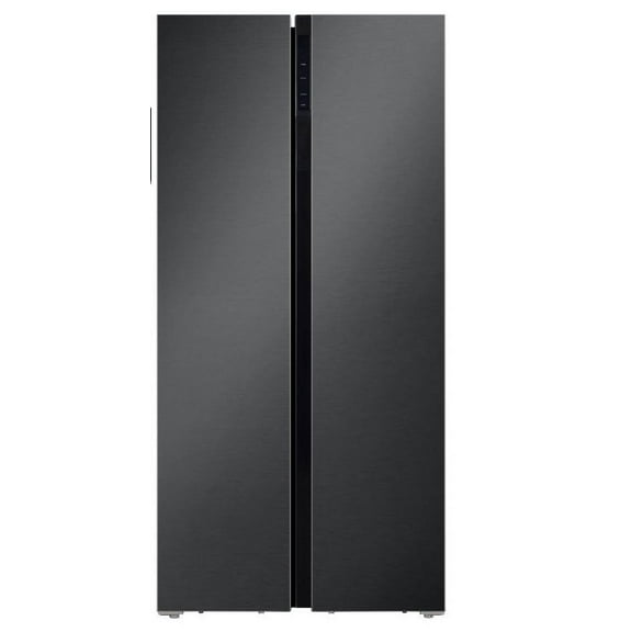 Hamilton Beach Counter Depth 20.6 Cu. Ft. Side by Side Refrigerator, Black Stainless