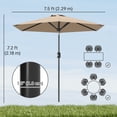 thumbnail image 3 of Outsunny Patio Sun Umbrella, Outdoor Parasol with 6 Ribs, Coffee, 3 of 10