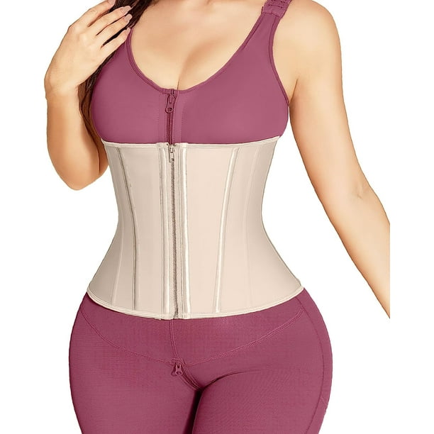 Waist Trainer for Women, Weight Loss Sports Girdle with Zipper, Body Shaper  for Tummy Control 