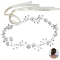 thumbnail image 2 of Bride Headpiece Faux Pearl: Bridal Headband Wedding Hair Accessory with Ribbon, 2 of 6