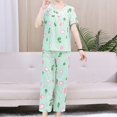 thumbnail image 6 of HaoXianJian Womens Pajamas Soft Crew Neck Sleepwear Short Sleeve Top with Pant Lightweight Cute Print Pajama s Women's Loungewear 1X-4X, 6 of 6