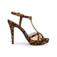 thumbnail image 3 of BLISSFUL STEP Women T Strap Slingback Platform Stiletto Heel Sandals Leopard 8, 3 of 8