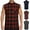 A Red, variant on Afuyipoi Men's Plaid Shirts, Stylish Button-Front Sleeveless Tank Top with Pocket Red Size L