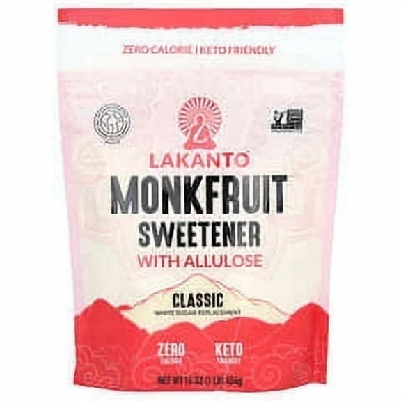 Lakanto, Monkfruit Sweetener with Allulose, Classic, 16 oz (454 g) Pack of 3