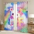thumbnail image 2 of Erosebridal Cartoon Unicorn Curtains Pack of 2 (38x54), Initial F Letter 30%-50% Blackout Curtains for Bedroom, Bling Rainbow 30%-50% Black Out Curtains, Window Drapes Room Decorative, 2 of 6