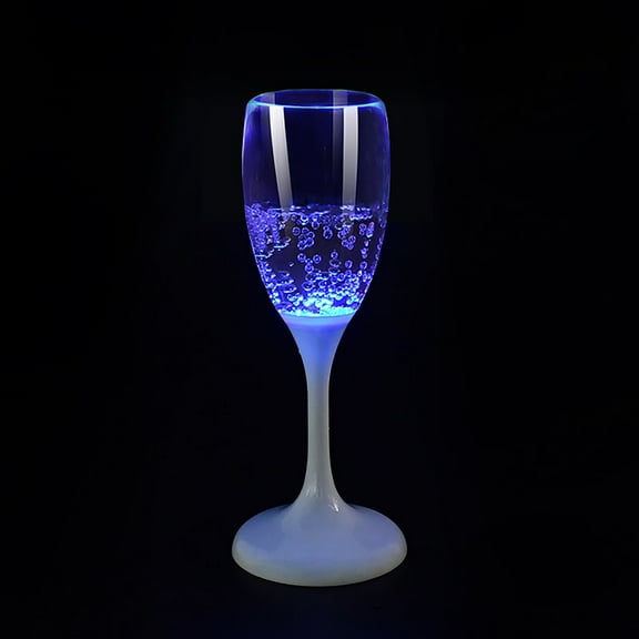 LED Luminous Cups Light Up Champagne Glasses, Stemless Design for Festivals and Christmas, 4.1 Oz Multi Color, Orange