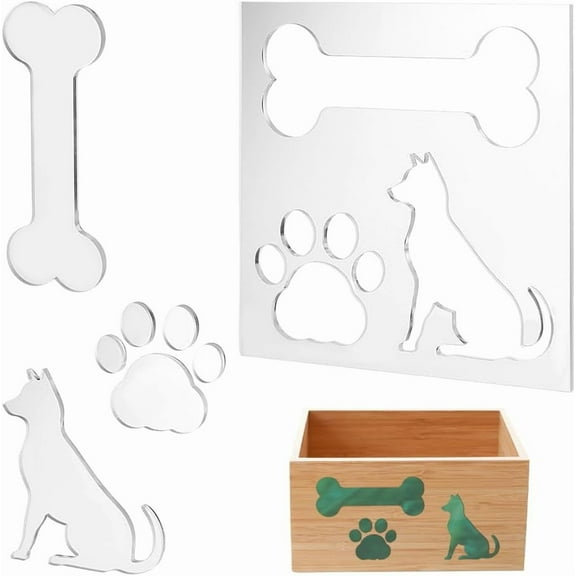 Router Template for Woodworking Dog Bone/Paw Router Jig Templates Clear Acrylic Bee Inlay Templates 3 in1 Craft Templates Router Stencils for Wooden Projects Handmade Crafts Making