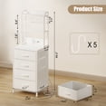 thumbnail image 5 of GUNAITO Nightstand with Charging Station & LED Light, 4 Fabric Drawers & 3 Shelves Bedside Table, Modern End Table for Bedroom,White, 5 of 8