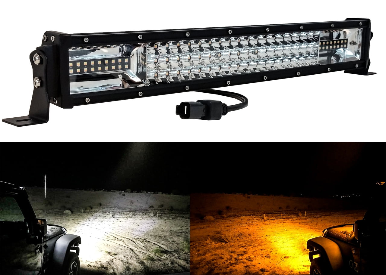 Dl Series Amber White Dual Color Changing Led Light Bar Harness Anti Theft Security Bolt Flash Strobe Emergency Driving Fog Spot Light Offroad Suv Truck Marine Heavy Equipment 12 32 Volts