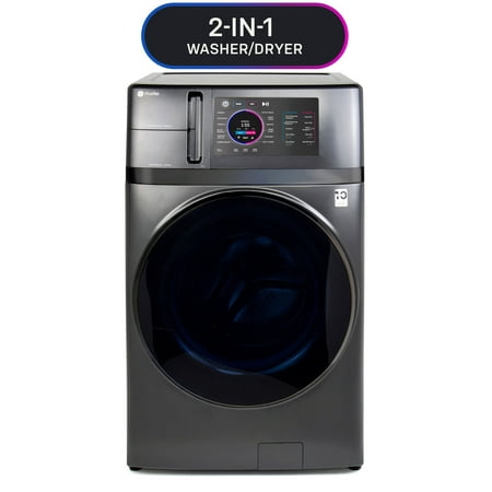 GE Profile - UltraFast 4.8 Cu. Ft. High-Efficiency Smart Front Load Washer and Electric Dryer Combo with Ventless Heat Pump - Carbon Graphite