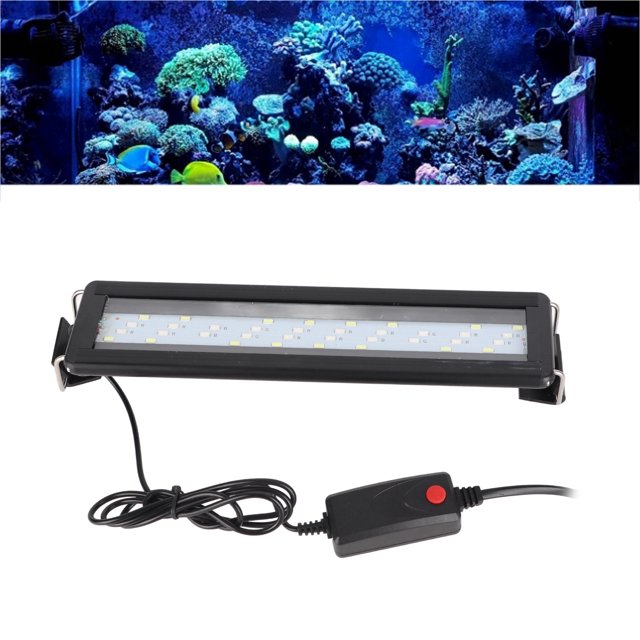 LED Aquarium Light, Adjustable Fish Tank Light Color Changing Fish Tank LED Color Changing Light with Extendable Brackets High Output Fresh Water Light Size 28cm/11.0in