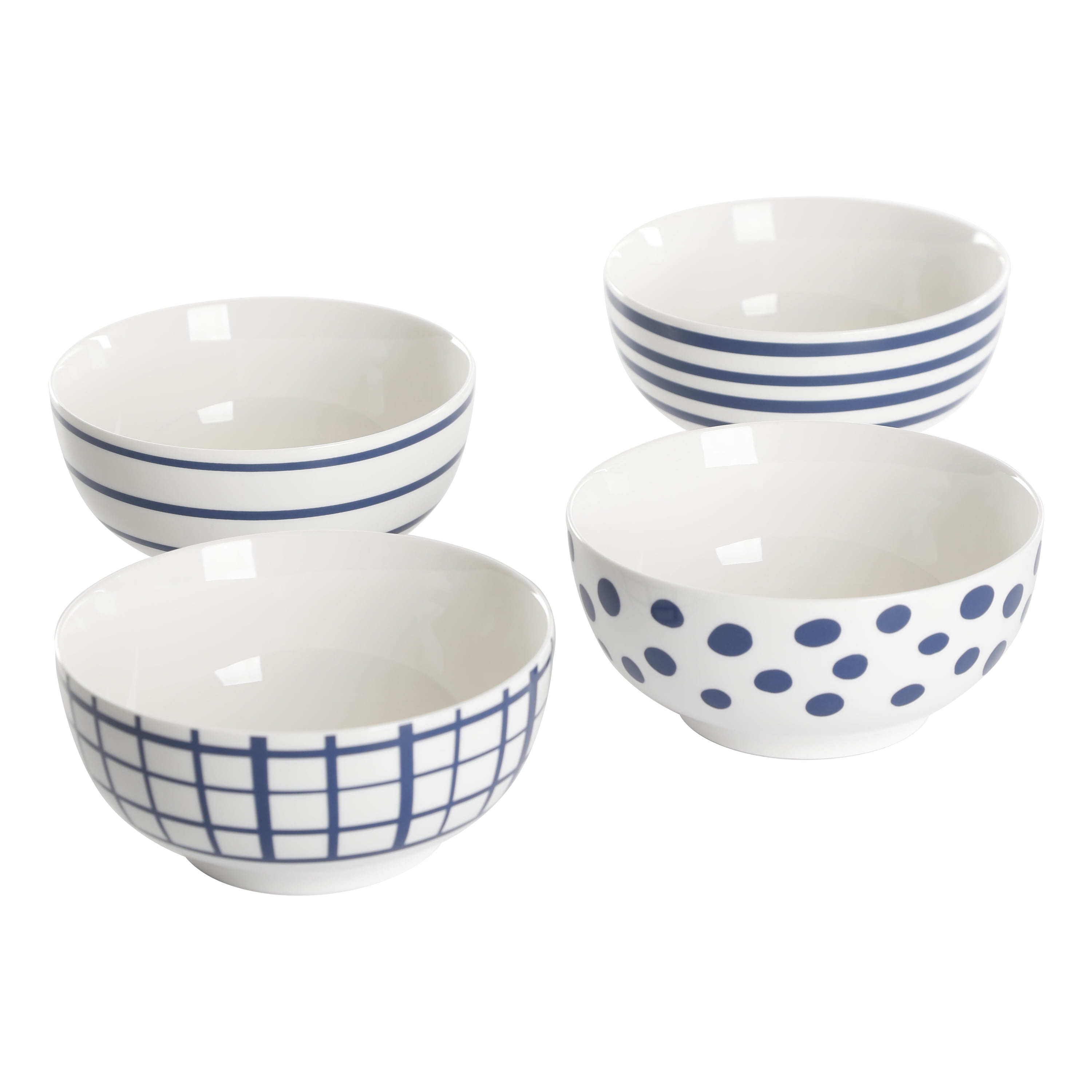 set of 12 white Quad 6-inch Plastic Bowls for Cereal or Salad 