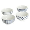 Gap Home New Blue 6-Inch Blue & White Assorted Fine Ceramic Bowls, Set of 4