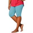 thumbnail image 2 of Eiyaclvo Plus Size Biker Shorts Women Knee Length Elastic Waist Slim Fit Gym Yoga 5 Inseam Shorts Running Athletic Workout Shorts, 2 of 5