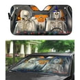thumbnail image 3 of 3D Halloween Skeleton Couple Skull Windshield Sunshade Universal Fit Cars Suv Truck, 3 of 7