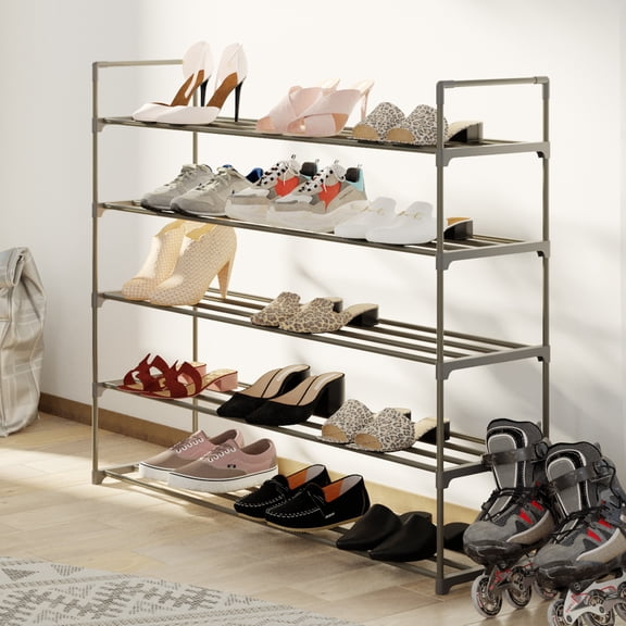 Shoe Storage Rack ? 5-Tier Shoe Organizer for Closet Bathroom Entryway ? Shoe Shelf Holds