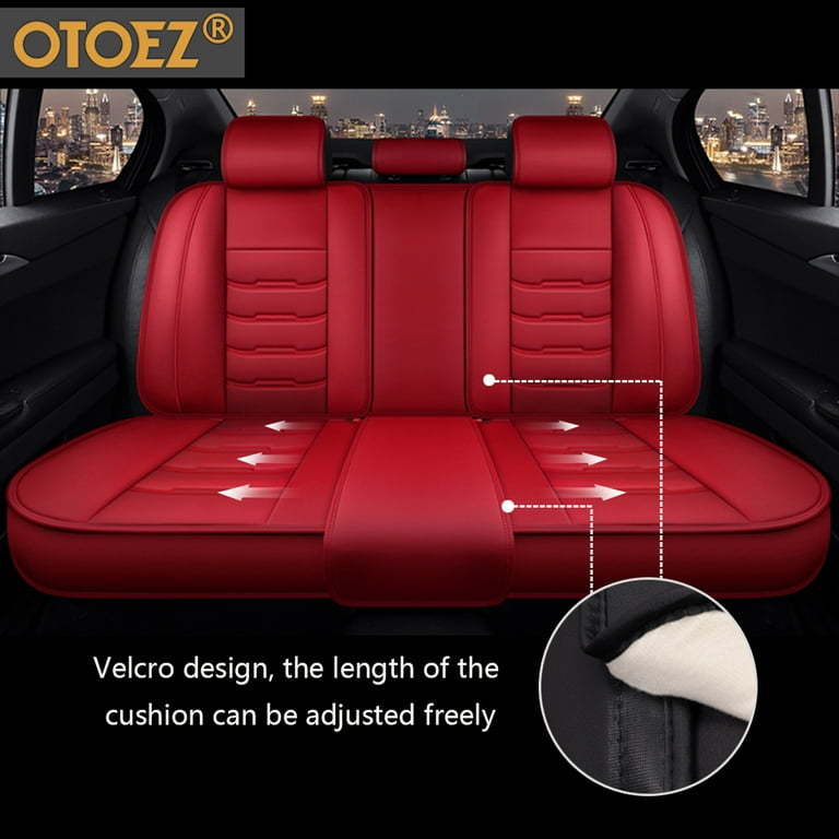 OTOEZ Universal Car Seat Cover Full Set Waterproof Leather Front Rear