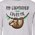 thumbnail image 4 of Inktastic My Godmother Loves Me Cute Sloth and Baby Long Sleeve Youth T-Shirt, 4 of 5