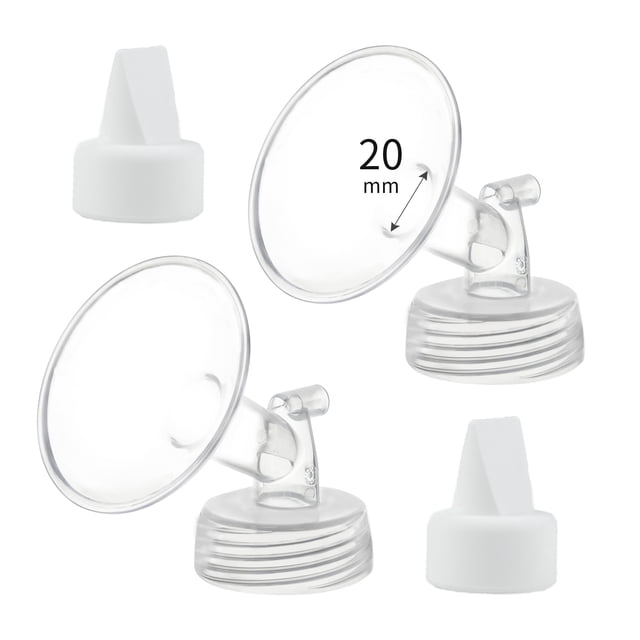 Accesorios para extractores de leche: brida Momstouch de 20 mm con válvula de pico de pato
