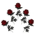 thumbnail image 4 of WASHWEPE 5Pcs Faux Flowers Dark Red Silk Artificial Dahlia Bouquet for Event Planners and Home Decor, 4 of 8
